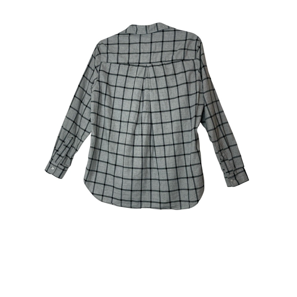 Grayson Shirt Top Women Size 02 Button Up Lightweight Gray Plaid Career Offie - Picture 3 of 11